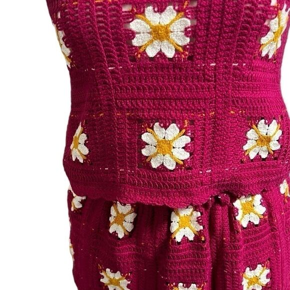 Rebellion pink floral crochet tank and skirt set small nwt - Picture 4 of 10